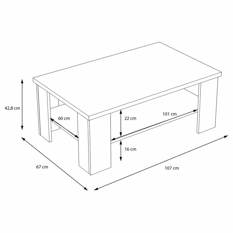 Loftscape Loftscape Table Basse Verolme I – Imitation Chêne