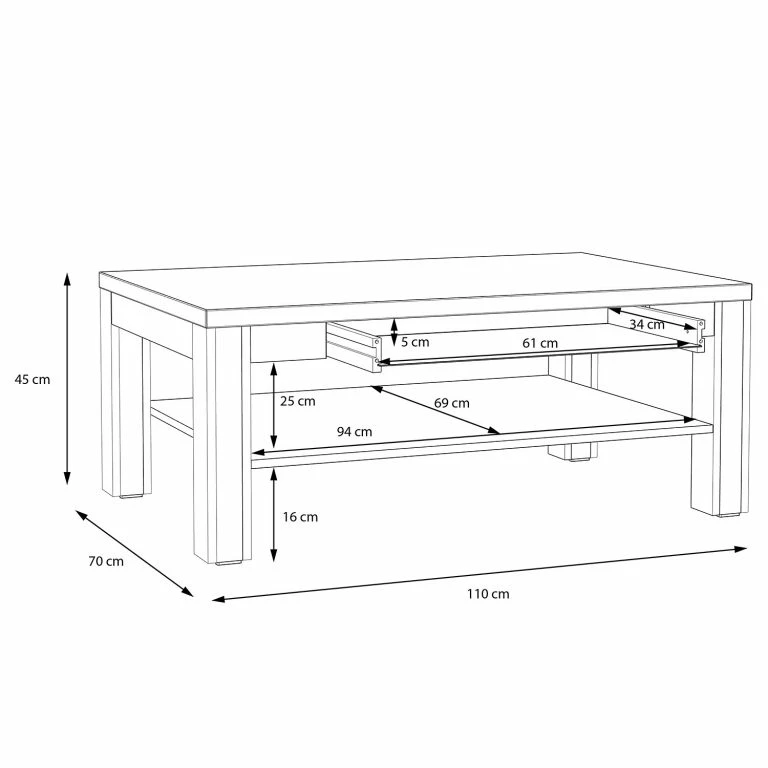 Loftscape Loftscape Table Basse Verolme II – Imitation Chêne