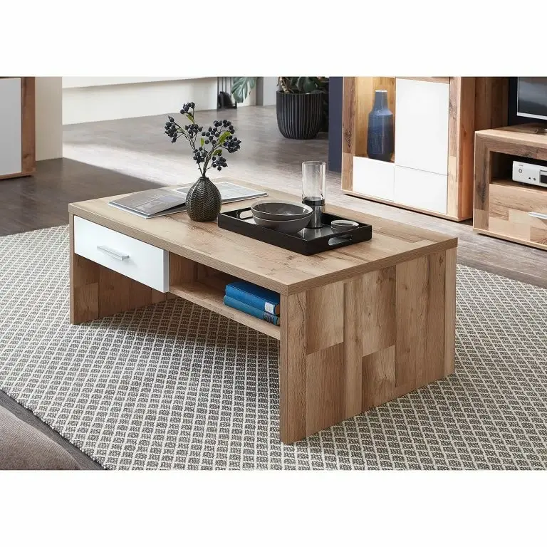 Loftscape Loftscape Table Basse Waverly – Blanc / Imitation Chêne