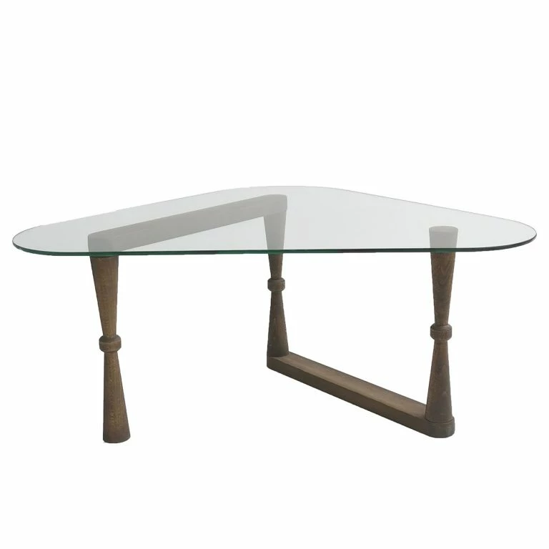 loftscape Loftscape Table basse Yoxford I – Verre / Noyer massif – Noyer