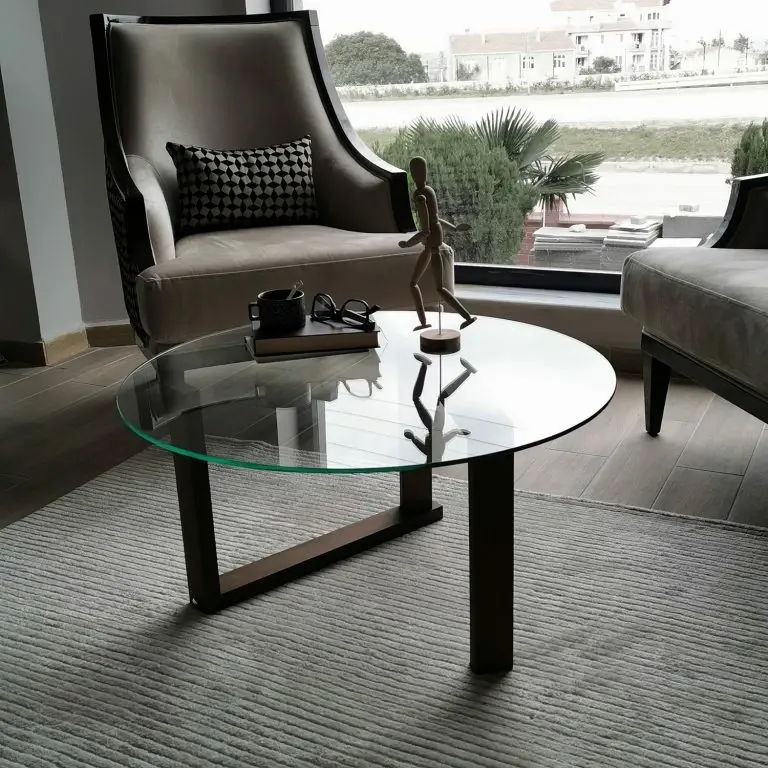 Loftscape Loftscape Table Basse Yoxford II – Verre / Noyer Massif – Noyer