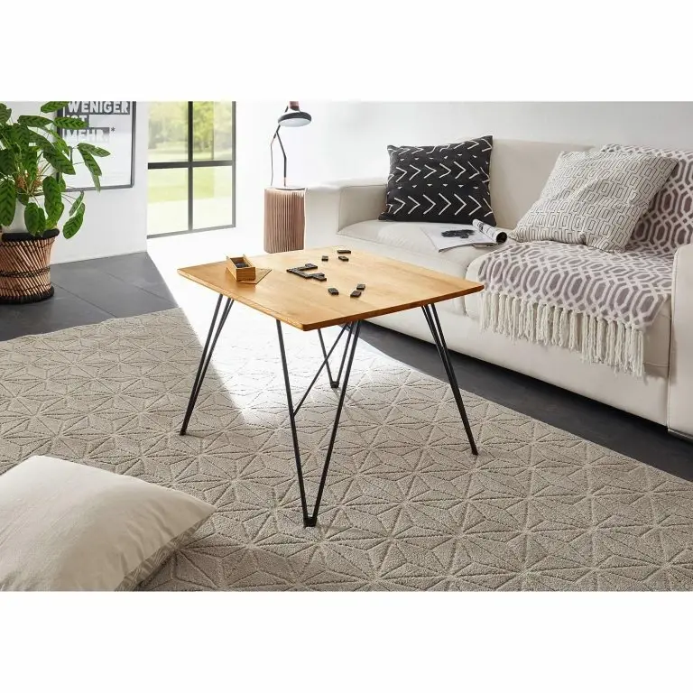 Loftscape Loftscape Table Basse Zavalla – Chêne à Nœuds Massif / Métal – Chêne à Nœuds / Noir – Largeur : 60 Cm