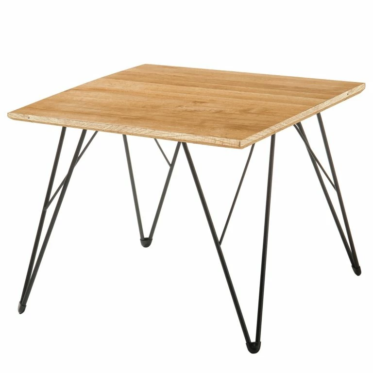 loftscape Loftscape Table basse Zavalla – Chêne à nœuds massif / Métal – Chêne à nœuds / Noir – Largeur : 60 cm