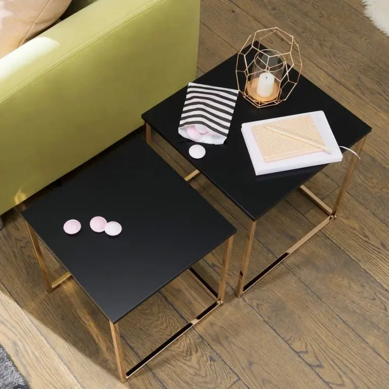 Loftscape Loftscape Tables Gigognes Menville (lot De 2) – Noir / Doré Rosé