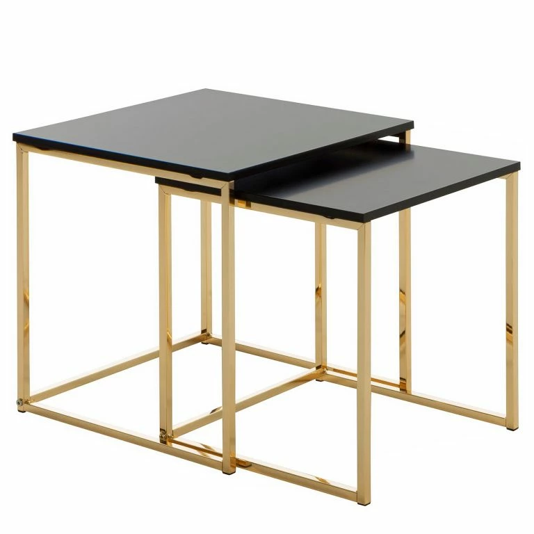 loftscape Loftscape Tables gigognes Menville (lot de 2) – Noir / Doré rosé