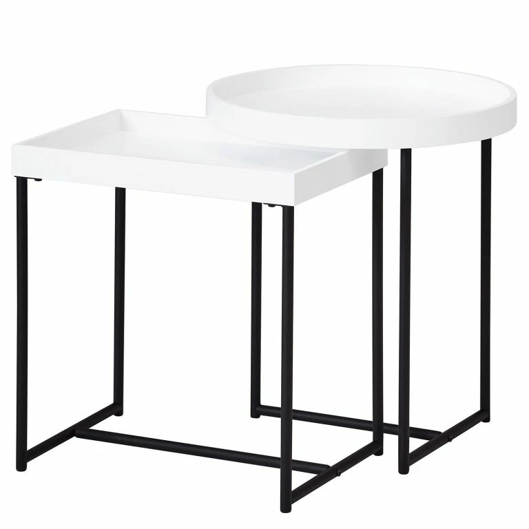loftscape Loftscape Tables gigognes Sola (lot de 2) – Blanc / Noir