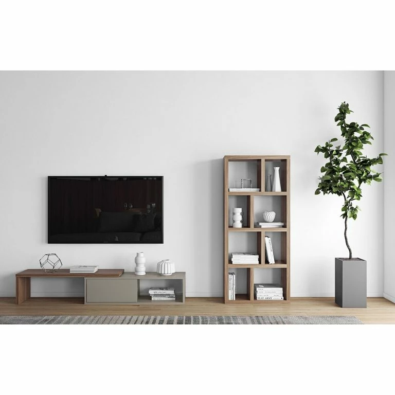 Loftscape Temahome Meuble TV Echo – Gris / Noyer