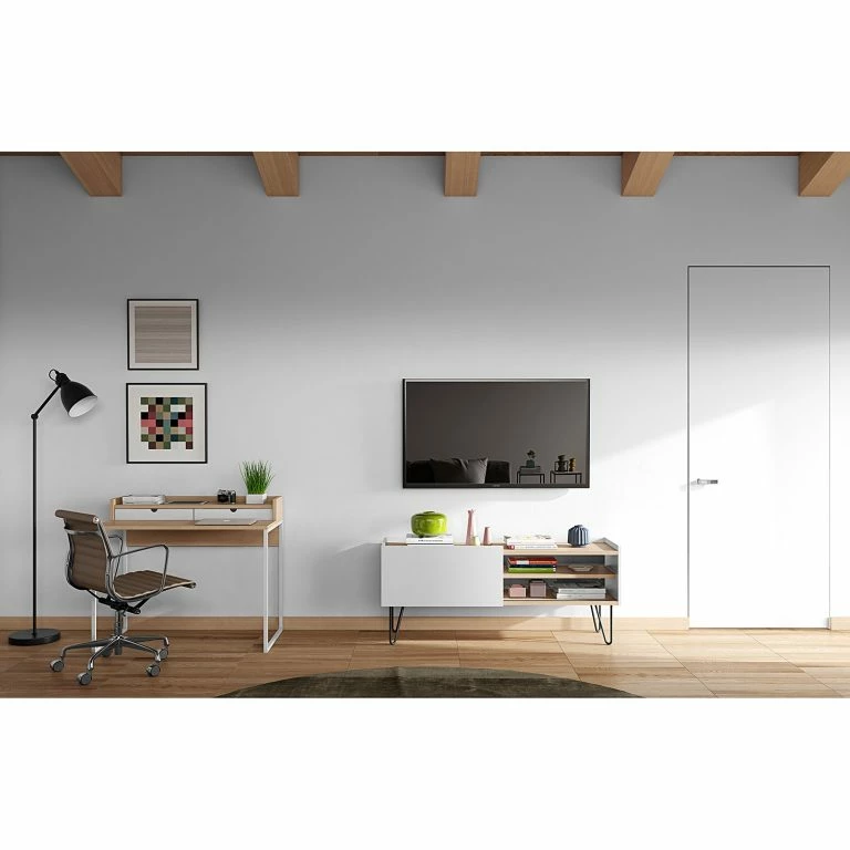 Loftscape Temahome Meuble TV Nina – Chêne / Blanc