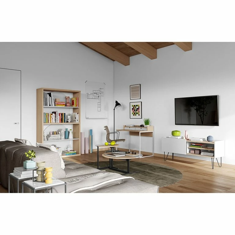Loftscape Temahome Meuble TV Nina – Chêne / Blanc