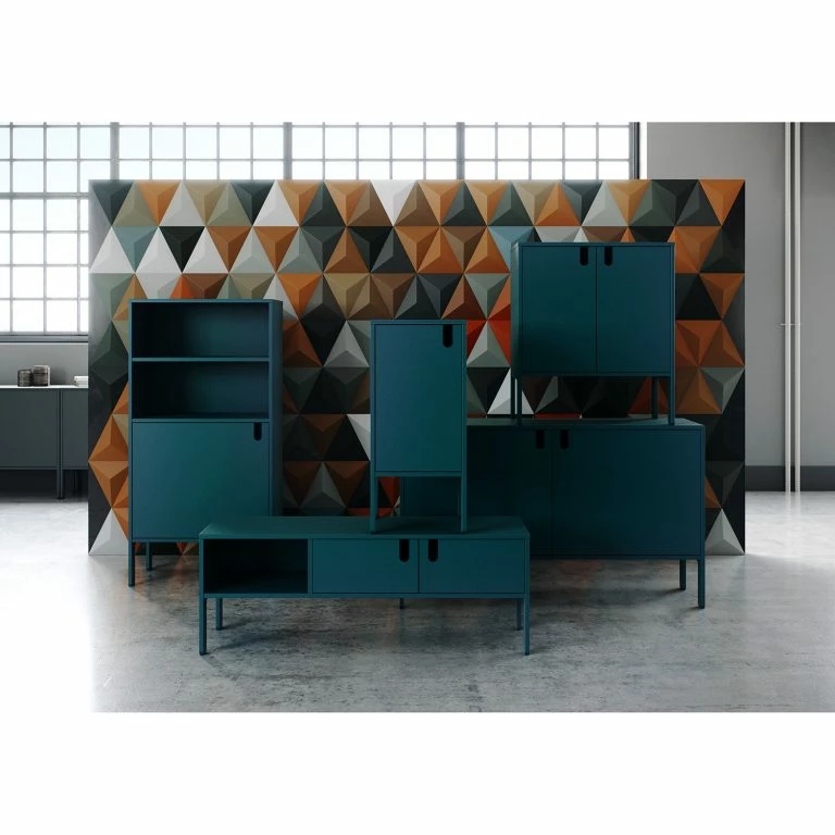Loftscape Tenzo Meuble TV Uno – Bleu Pétrole
