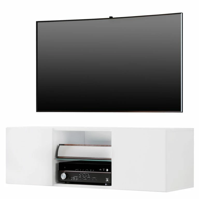 loftscape VCM Meuble TV Jusa – Blanc – Largeur : 115 cm
