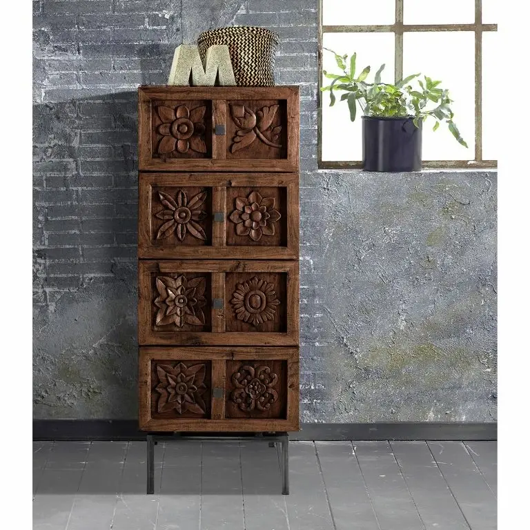 Loftscape Wolf-Möbel Commode Carving – Acacia Massif