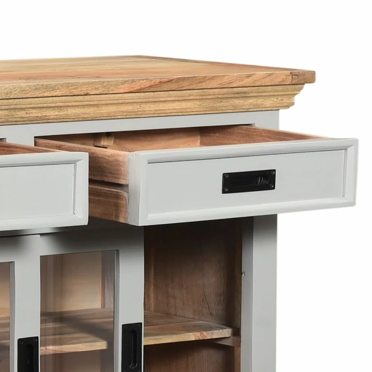 Loftscape Maison Belfort Buffet Anton – Acacia / Manguier Massif – Gris / Manguier