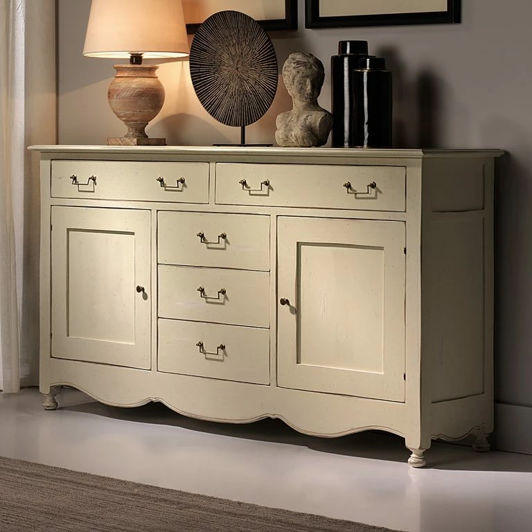 Loftscape Maison Belfort Buffet Azjana – Pin Massif – Ivoire