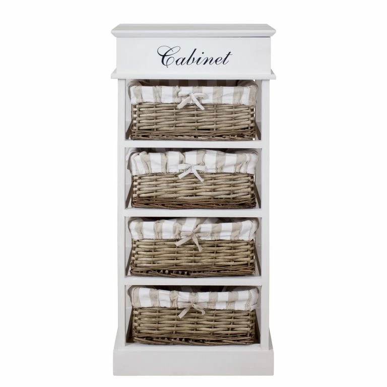 Loftscape Maison Belfort Buffet Elven IV – Paulownia Massif – Blanc / Marron