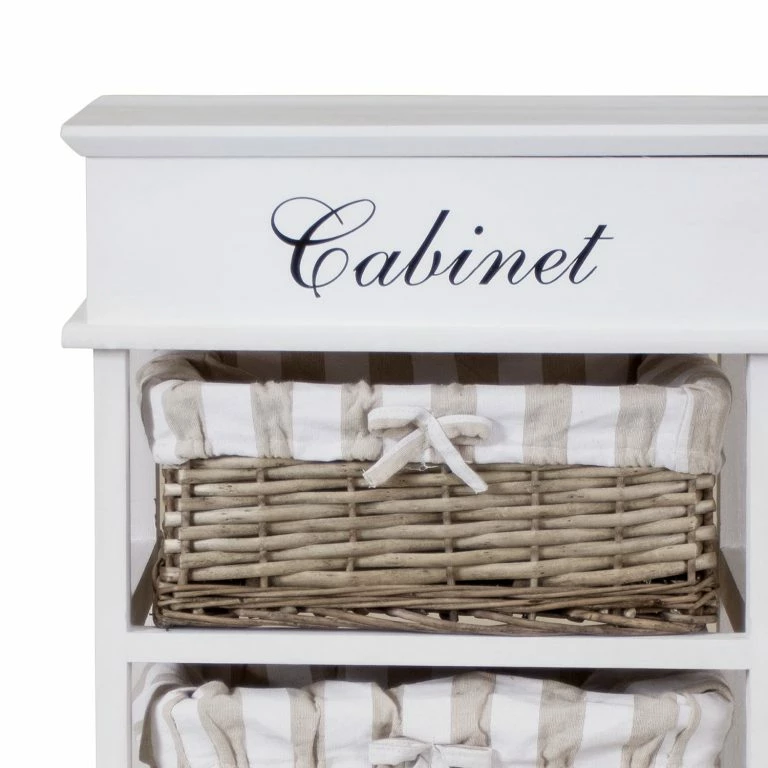 Loftscape Maison Belfort Buffet Elven IV – Paulownia Massif – Blanc / Marron