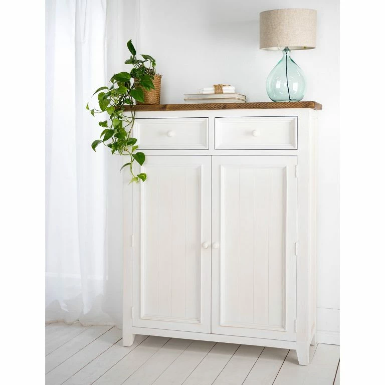 Loftscape Maison Belfort Buffet Haut Balignton – Pin Massif – Blanc