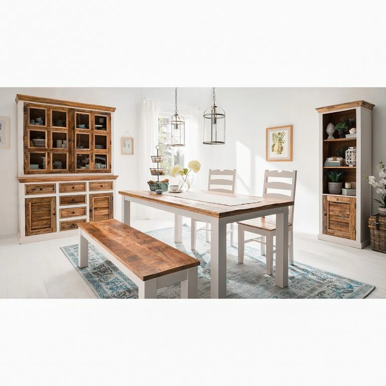 Loftscape Maison Belfort Buffet Newhaven – Partiellement En Manguier Massif – Manguier / Blanc