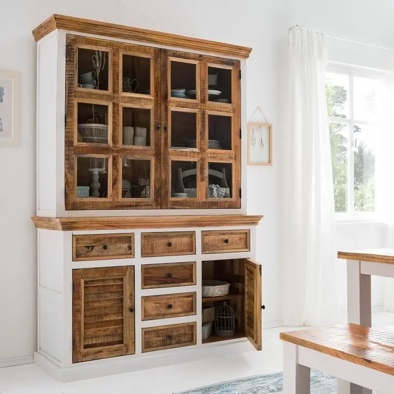 Loftscape Maison Belfort Buffet Newhaven – Partiellement En Manguier Massif – Manguier / Blanc