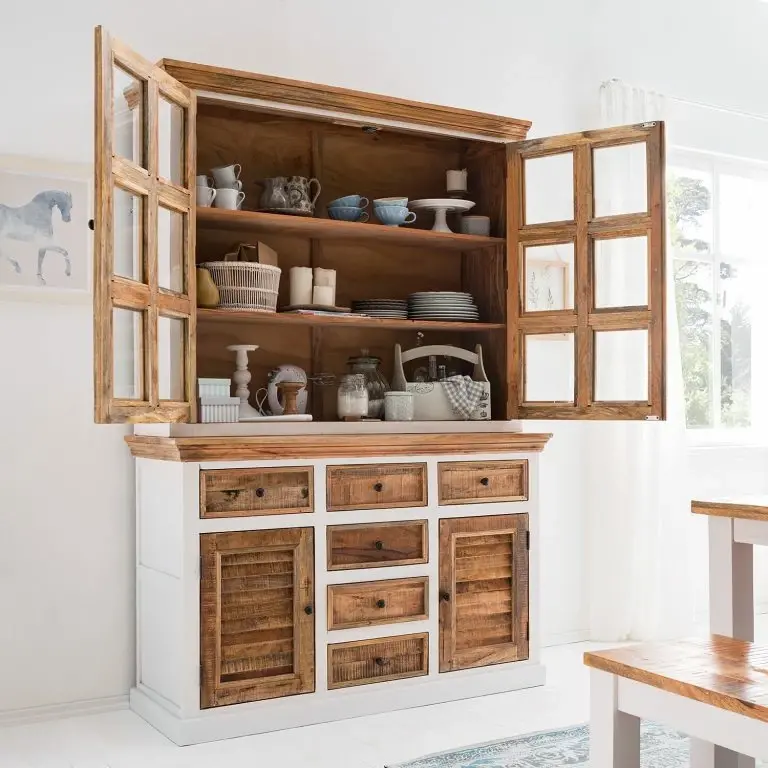 Loftscape Maison Belfort Buffet Newhaven – Partiellement En Manguier Massif – Manguier / Blanc