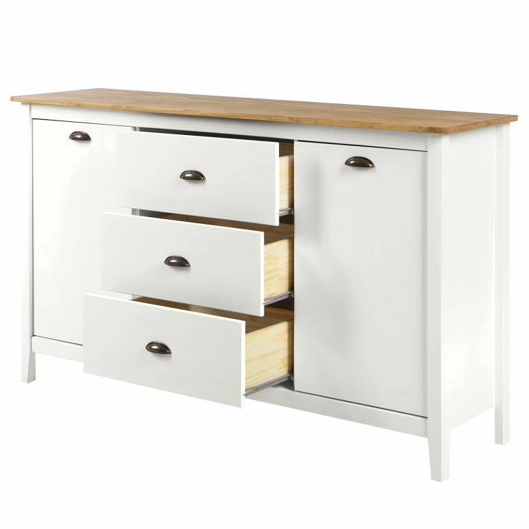 Loftscape Maison Belfort Buffet Rivery III – Pin Massif – Blanc