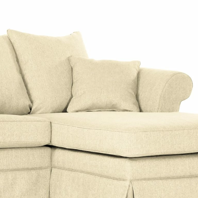 Loftscape Maison Belfort Canapé D’angle Campagne I Tissu – Ecru – Méridienne Courte à Droite (vue De Face)