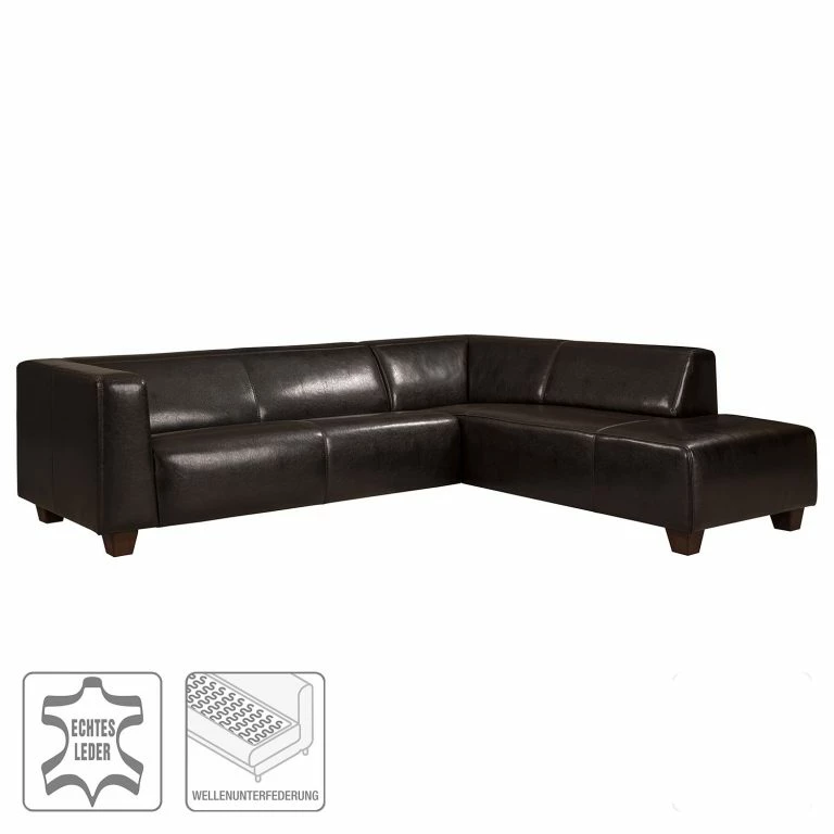 Loftscape Maison Belfort Canapé D’angle Nespolo Cuir Véritable – Méridienne Longue à Droite (vue De Face)