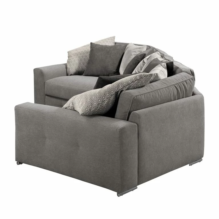 Loftscape Maison Belfort Canapé D’angle Tahko – Microfibre / Tissu / Velours – Gris / Gris Clair