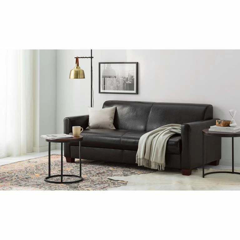 Loftscape Maison Belfort Canapé Fragola (3 Places) – Cuir Véritable Marron Foncé