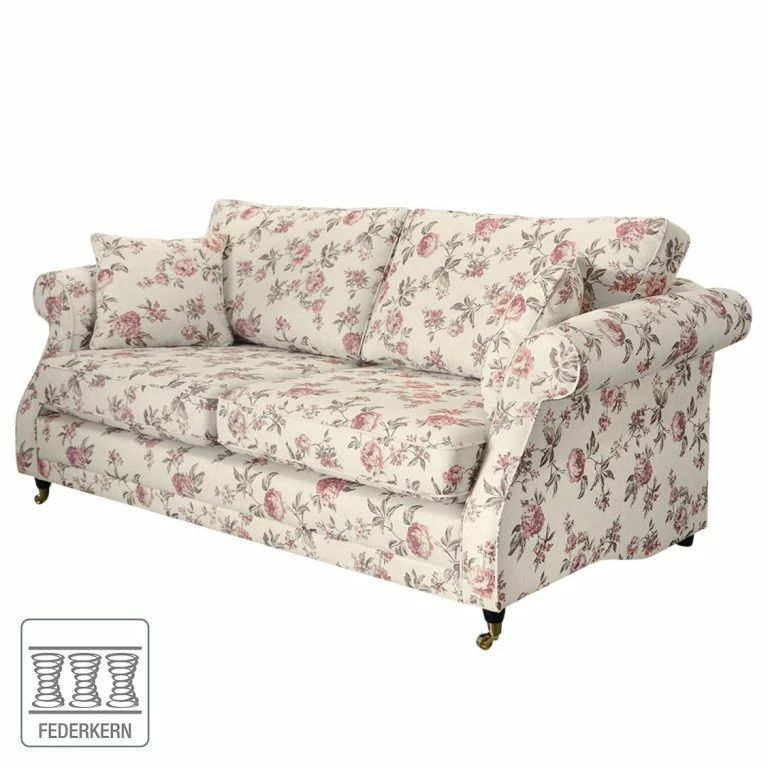 Loftscape Maison Belfort Canapé Rosehearty (3 Places) – Tissu – Crème / Rose