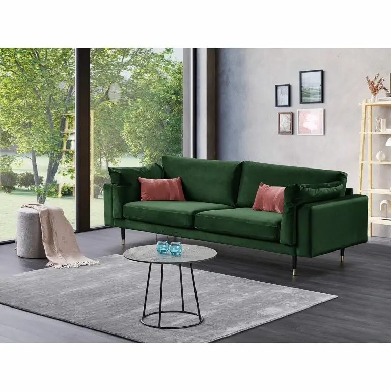 Loftscape Maison Belfort Canapé Venette (3 Places) – Microfibre – Microfibre Bruna: Vert Foncé