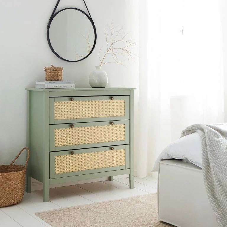 Loftscape Maison Belfort Commode Belleria I – Pin Massif – Vert Olive Clair
