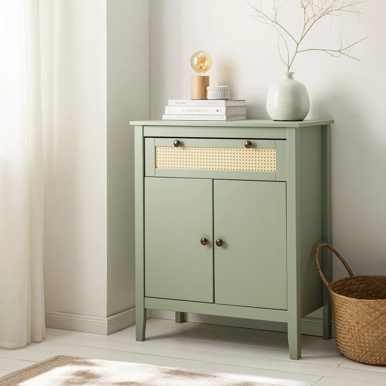 Loftscape Maison Belfort Commode Belleria III – Pin Massif – Vert Olive Clair
