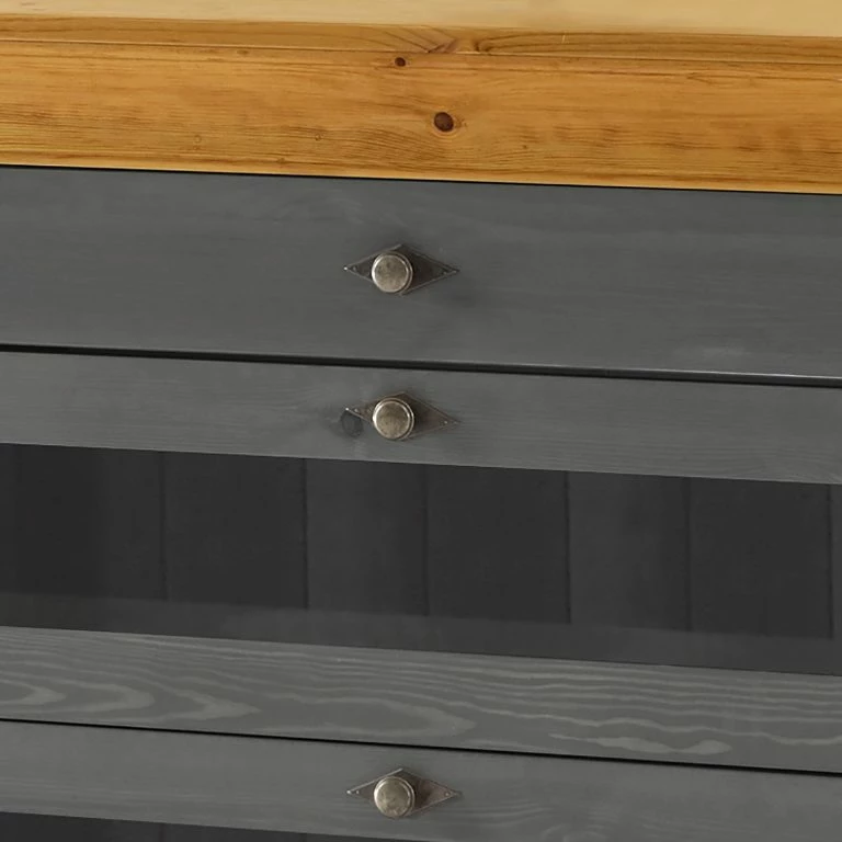 Loftscape Maison Belfort Commode Bergen I – Pin Massif – Pin Gris / Pin Lessivé