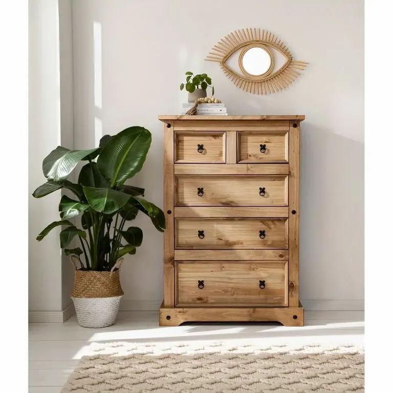 Loftscape Maison Belfort Commode Finca Rustica II – Pin Massif – Epicéa Naturel