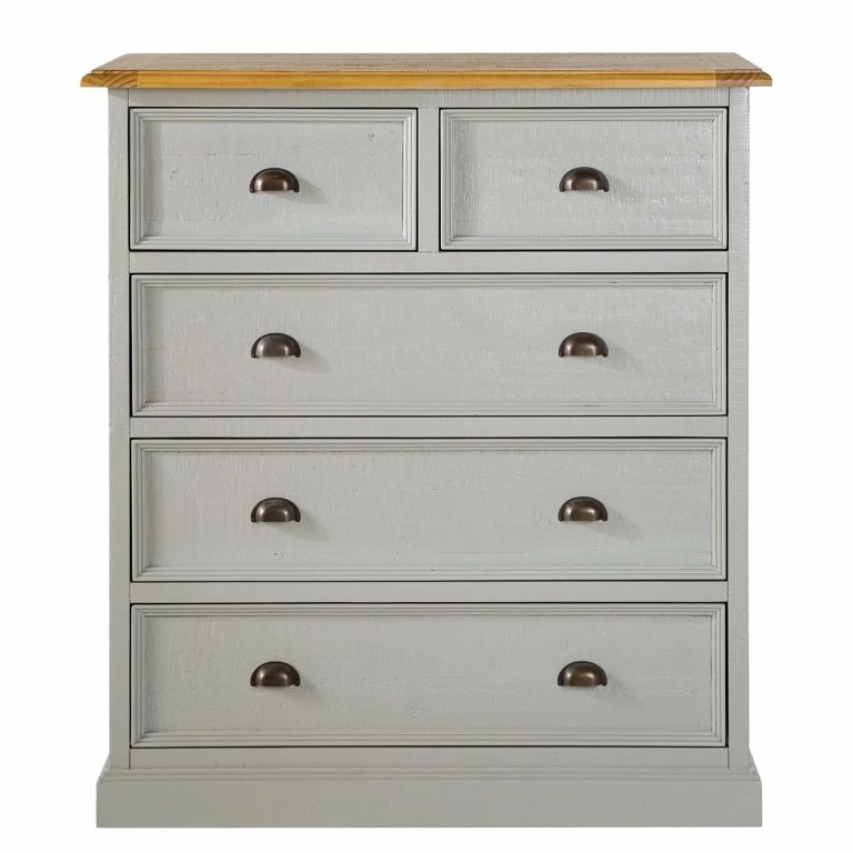 Loftscape Maison Belfort Commode Lavalle II – Partiellement En Pin Massif – Pin / Gris Clair