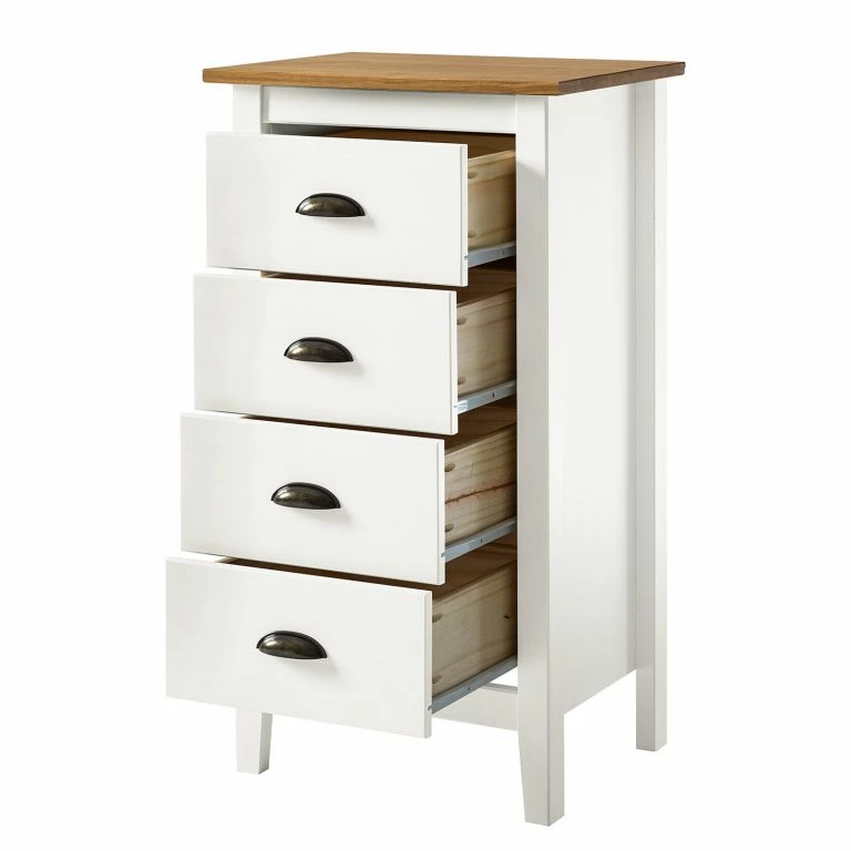 Loftscape Maison Belfort Commode Rivery I – Pin Massif – Blanc