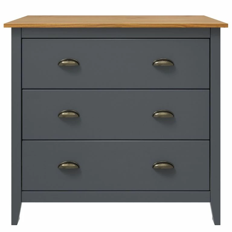 Loftscape Maison Belfort Commode Rivery III – Pin Massif – Anthracite