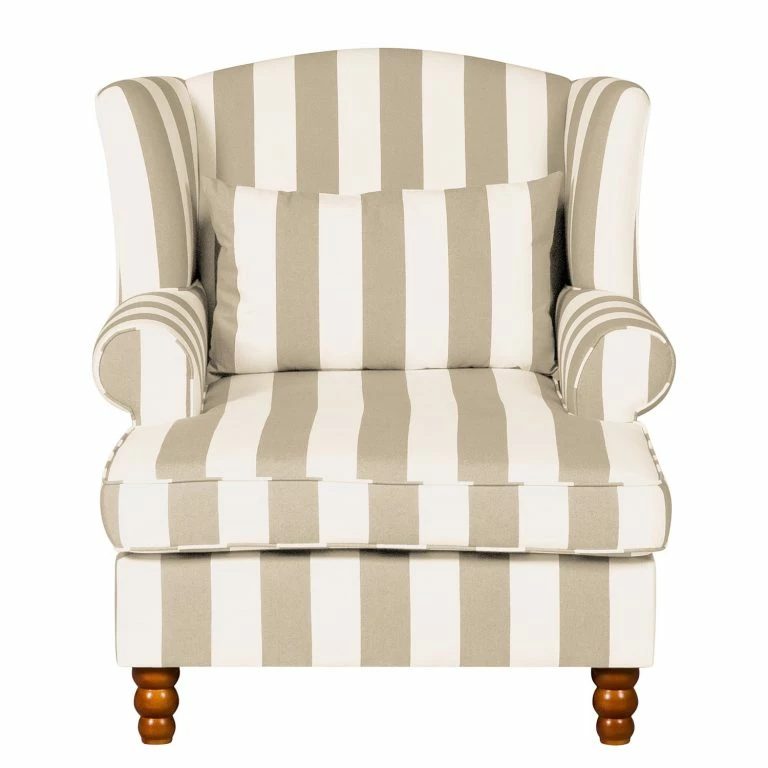 Loftscape Maison Belfort Fauteuil à Oreilles Sofia XXL – Beige / Blanc