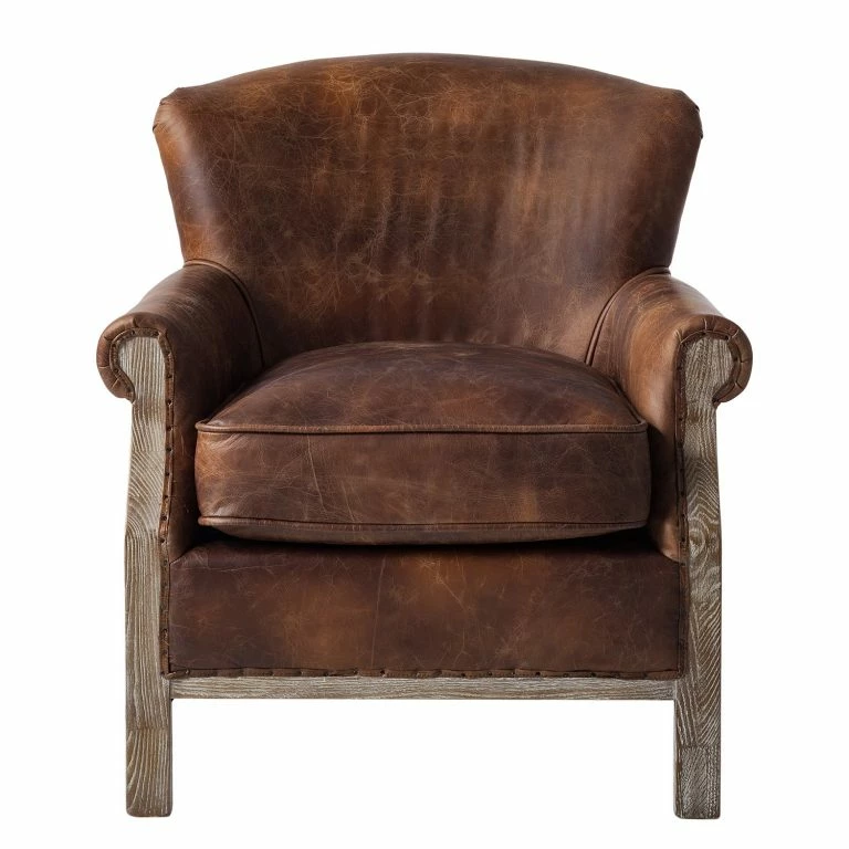 Loftscape Maison Belfort Fauteuil Aleixo – Cuir – Marron
