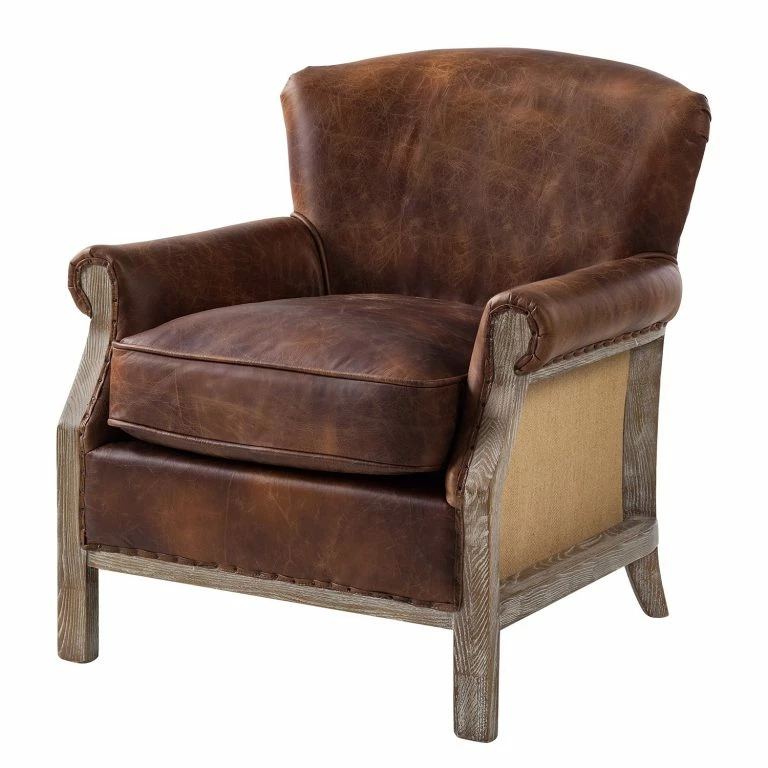 Loftscape Maison Belfort Fauteuil Aleixo – Cuir – Marron