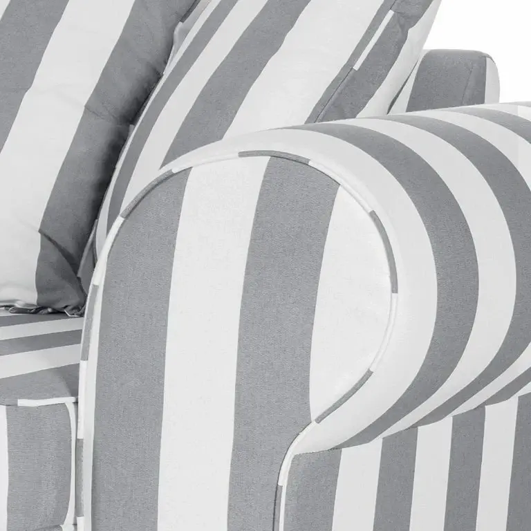 Loftscape Maison Belfort Fauteuil Colmar – Tissu Gris à Rayures