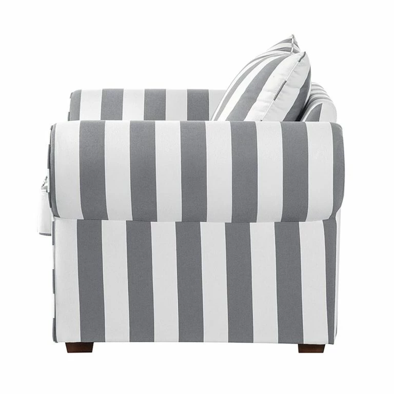 Loftscape Maison Belfort Fauteuil Colmar – Tissu Gris à Rayures
