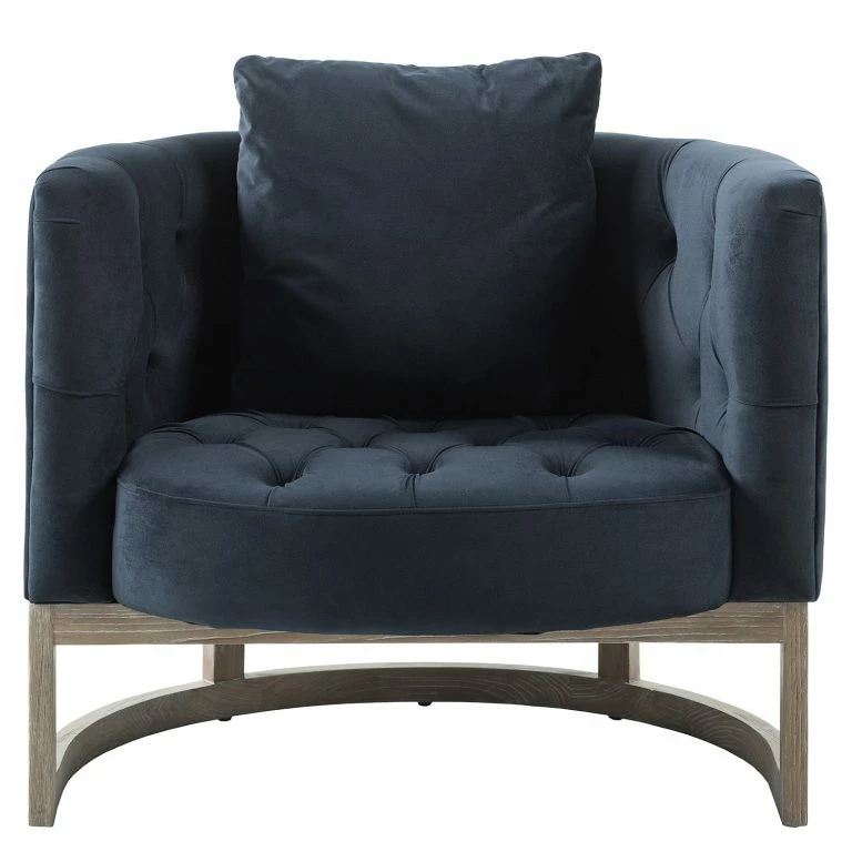 Loftscape Maison Belfort Fauteuil Drysdale – Velours – Bleu Marine