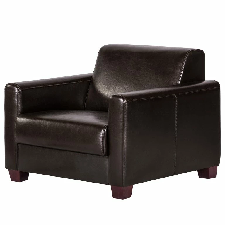 loftscape Maison Belfort Fauteuil Fragola – Cuir véritable Marron foncé