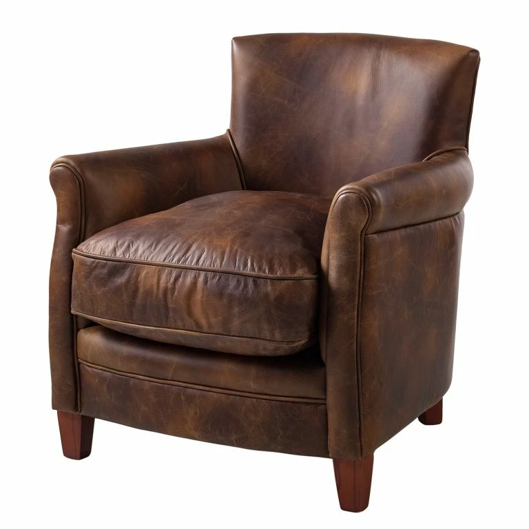 Loftscape Maison Belfort Fauteuil Katira – Cuir – Marron