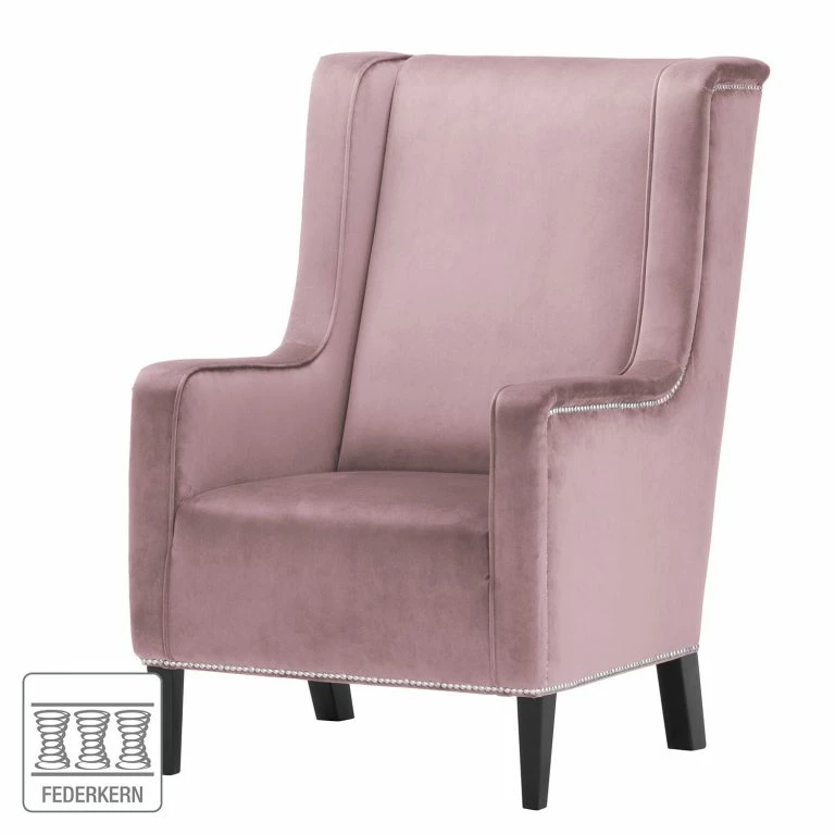Loftscape Maison Belfort Fauteuil Mirina I – Velours – Velours Ravi: Mauve – Noir