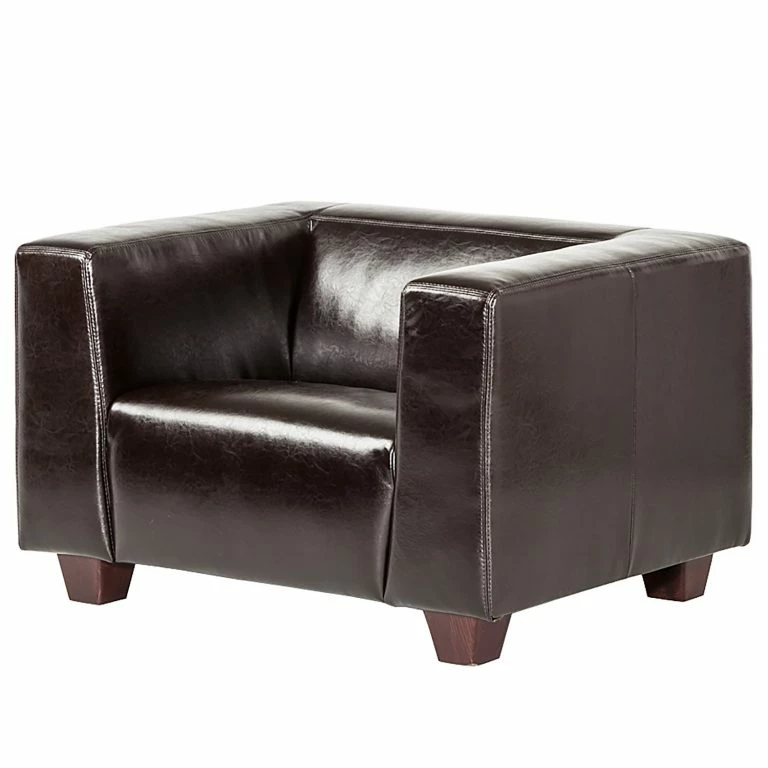 loftscape Maison Belfort Fauteuil Nespolo – Cuir véritable marron foncé