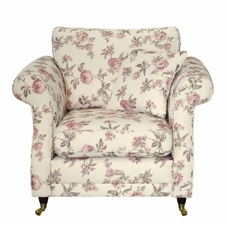 Loftscape Maison Belfort Fauteuil Rosehearty – Tissu – Crème / Rose