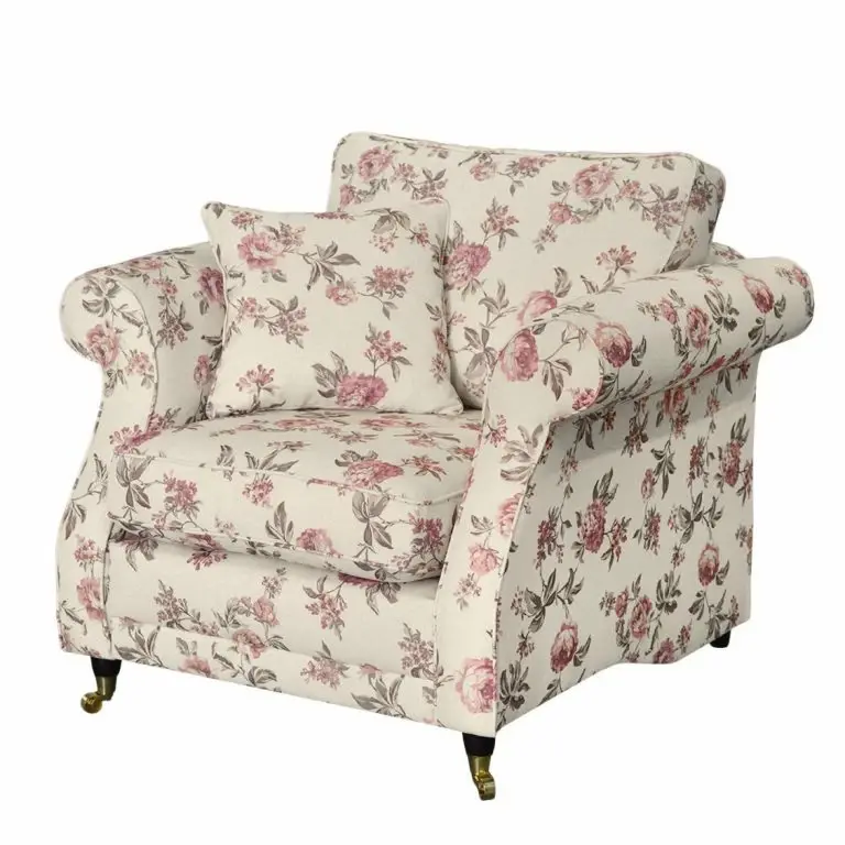 loftscape Maison Belfort Fauteuil Rosehearty – Tissu – Crème / Rose